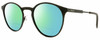 Profile View of Polaroid 4053/S Designer Polarized Reading Sunglasses with Custom Cut Powered Green Mirror Lenses in Matte Black Ladies Panthos Full Rim Metal 50 mm