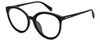 Profile View of Polaroid 4082/F/S Designer Blue Light Blocking Eyeglasses in Gloss Black Gemstone Crystal Accents Ladies Cat Eye Full Rim Acetate 62 mm