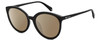 Profile View of Polaroid 4082/F/S Designer Polarized Sunglasses with Custom Cut Amber Brown Lenses in Gloss Black Gemstone Crystal Accents Ladies Cat Eye Full Rim Acetate 62 mm
