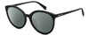 Profile View of Polaroid 4082/F/S Designer Polarized Reading Sunglasses with Custom Cut Powered Smoke Grey Lenses in Gloss Black Gemstone Crystal Accents Ladies Cat Eye Full Rim Acetate 62 mm