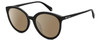 Profile View of Polaroid 4082/F/S Designer Polarized Reading Sunglasses with Custom Cut Powered Amber Brown Lenses in Gloss Black Gemstone Crystal Accents Ladies Cat Eye Full Rim Acetate 62 mm
