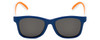 Front View of Polaroid Kids 8001/S Unisex Sunglasses in Blue White Orange/Polarized Grey 48 mm