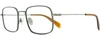 Profile View of Rag&Bone 5023 Designer Reading Eye Glasses in Slate Grey Ruthenium Silver Brown Crystal Unisex Square Full Rim Metal 51 mm