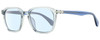 Profile View of Rag&Bone 5034 Parker Designer Blue Light Blocking Eyeglasses in Crystal Blue Grey Unisex Square Full Rim Acetate 52 mm