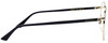 Side View of GUCCI GG0297OK-003 Designer Blue Light Blocking Eyeglasses in Gloss Black Gold Ladies Round Full Rim Metal 52 mm