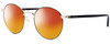 Profile View of GUCCI GG0297OK-003 Designer Polarized Sunglasses with Custom Cut Red Mirror Lenses in Gloss Black Gold Ladies Round Full Rim Metal 52 mm