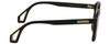 Side View of GUCCI GG0469O-001 Designer Blue Light Blocking Eyeglasses in Gloss Black Gold Unisex Square Full Rim Acetate 56 mm