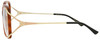 Side View of GUCCI GG0648O-003 Designer Blue Light Blocking Eyeglasses in Auburn Brown Havana Gold Black Ladies Square Full Rim Acetate 55 mm