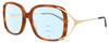 Profile View of GUCCI GG0648O-003 Designer Progressive Lens Blue Light Blocking Eyeglasses in Auburn Brown Havana Gold Black Ladies Square Full Rim Acetate 55 mm