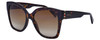 Profile View of GUCCI GG0459S-002 Cateye Designer Sunglasses in Havana Tortoise Gold/Brown 54 mm