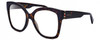 Profile View of GUCCI GG0459S-002 Designer Blue Light Blocking Eyeglasses in Dark Brown Havana Tortoise Gold Ladies Cateye Full Rim Acetate 54 mm
