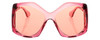 Front View of GUCCI GG0875S-003 Women's Oversized Sunglasses Burgundy Pink Crystal/Orange 62mm
