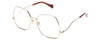 Profile View of GUCCI GG0972S-003 Designer Reading Eye Glasses with Custom Cut Powered Lenses in Shiny Gold Brown Tortoise Havana Ladies Hexagonal Full Rim Metal 60 mm