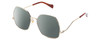 Profile View of GUCCI GG0972S-003 Designer Polarized Sunglasses with Custom Cut Smoke Grey Lenses in Shiny Gold Brown Tortoise Havana Ladies Hexagonal Full Rim Metal 60 mm
