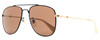 Profile View of GUCCI GG0514S-005 Unisex Aviator Designer Sunglasses Black Gold Tan/Orange 57 mm