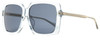 Profile View of GUCCI GG0567SA-003 Women's Square Designer Sunglasses Sky Crystal Gold/Blue 58mm
