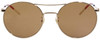 Front View of GUCCI GG0680S-003 Unisex Round Designer Sunglass Gold Blue Red White/Brown 56 mm
