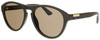 Profile View of GUCCI GG0747S-004 Unisex Round Full Rim Designer Sunglasses in Green/Brown 55 mm