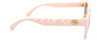 Side View of GUCCI GG0814SK-004 Womens Round Designer Sunglasses in Pale Pink Gold/Brown 56mm