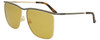 Profile View of GUCCI GG0821S-003 Unisex Square Sunglasses Gold Black Brown Tortoise/Amber 62 mm
