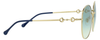 Side View of GUCCI GG0881SA-003 Womens Sunglasses Gold Metallic Navy/Green Blue Gradient 59mm