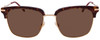 Front View of GUCCI GG0918S-002 Unisex Sunglasses Tortoise Havana Gold Burgundy Red/Brown 56mm