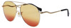 Profile View of GUCCI GG0969S-004 Womens Aviator Sunglass Gold Black/Yellow Orange Gradient 59mm