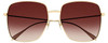 Front View of GUCCI GG1031S-002 Women Square Designer Sunglasses Shiny Gold/Pink Gradient 59mm