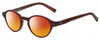 Profile View of John Varvatos V356 Designer Polarized Sunglasses with Custom Cut Red Mirror Lenses in Crystal Red Marble Unisex Round Full Rim Acetate 43 mm