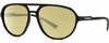 Profile View of Dolce&Gabbana DG6150 Designer Polarized Reading Sunglasses with Custom Cut Powered Sun Flower Yellow Lenses in Matte Black Mens Pilot Full Rim Acetate 60 mm