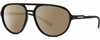 Profile View of Dolce&Gabbana DG6150 Designer Polarized Reading Sunglasses with Custom Cut Powered Amber Brown Lenses in Matte Black Mens Pilot Full Rim Acetate 60 mm