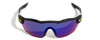 Front View of NIKE ShowX3-ELT-LE-DJ5560-013 Mens Sunglasses in Black Yellow/Purple Mirror 61mm