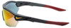 Side View of NIKE ShowX3-ELT-M-DJ2027-355 Men's Sunglasses Grey Burgundy/Oranger Mirror 61 mm
