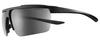 Profile View of NIKE Tempest-CW4667-010 Mens Semi-Rimless Designer Sunglasses in Black/Grey 71mm