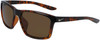 Profile View of NIKE Valiant-CW4645-220 Unisex Sunglasses Brown Tortoise Havana White/Amber 60mm