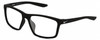 Profile View of NIKE Valiant-MI-010 Designer Blue Light Blocking Eyeglasses in Matte Black White Unisex Rectangular Full Rim Acetate 60 mm