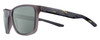 Profile View of NIKE Essent-Endvor-EV1117-010 Designer Polarized Sunglasses with Custom Cut Smoke Grey Lenses in Matte Gunsmoke Grey Black Yellow Unisex Panthos Full Rim Acetate 57 mm