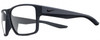 Profile View of NIKE Essent-Venture-002 Designer Blue Light Blocking Eyeglasses in Matte Black Unisex Square Full Rim Acetate 59 mm