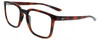 Profile View of NIKE Circuit-MI-220 Designer Reading Eye Glasses in Gloss Auburn Brown Tortoise Havana Unisex Square Full Rim Acetate 55 mm