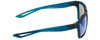 Side View of NIKE Fleet-R-EV099-442 Men's Sunglasses in Navy Turquoise/Grey Blue Mirror 55 mm