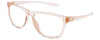 Profile View of NIKE City-Icon-M-DJ0889-664 Designer Reading Eye Glasses in Shiny Washed Coral Pink Orange Unisex Panthos Full Rim Acetate 56 mm