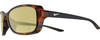 Profile View of NIKE Breeze-CT8031-220 Designer Polarized Reading Sunglasses with Custom Cut Powered Sun Flower Yellow Lenses in Gloss Brown Tortoise Havana Black Grey Gold Ladies Oval Full Rim Acetate 57 mm