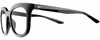 Profile View of NIKE Myriad-P-CW4720-010 Designer Reading Eye Glasses in Gloss Black Silver Ladies Panthos Full Rim Acetate 52 mm
