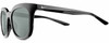 Profile View of NIKE Myriad-P-CW4720-010 Designer Polarized Reading Sunglasses with Custom Cut Powered Smoke Grey Lenses in Gloss Black Silver Ladies Panthos Full Rim Acetate 52 mm