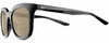 Profile View of NIKE Myriad-P-CW4720-010 Designer Polarized Reading Sunglasses with Custom Cut Powered Amber Brown Lenses in Gloss Black Silver Ladies Panthos Full Rim Acetate 52 mm
