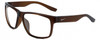 Profile View of NIKE Cruiser-EV0834-220 Designer Progressive Lens Blue Light Blocking Eyeglasses in Gloss Oak Brown Crystal Silver Unisex Rectangular Full Rim Acetate 59 mm
