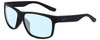 Profile View of NIKE Cruiser-MI-014 Designer Blue Light Blocking Eyeglasses in Matte Black Unisex Rectangular Full Rim Acetate 59 mm