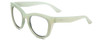 Profile View of Smith Optics Sidney Designer Reading Eye Glasses in Gloss Seafoam Green Crystal Ladies Cat Eye Full Rim Acetate 52 mm