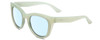 Profile View of Smith Optics Sidney Designer Blue Light Blocking Eyeglasses in Gloss Seafoam Green Crystal Ladies Cat Eye Full Rim Acetate 52 mm