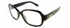 Profile View of Kate Spade AKIRA Designer Blue Light Blocking Eyeglasses in Gloss Brown Tortoise Havana Black Beige Gold Ladies Square Full Rim Acetate 54 mm